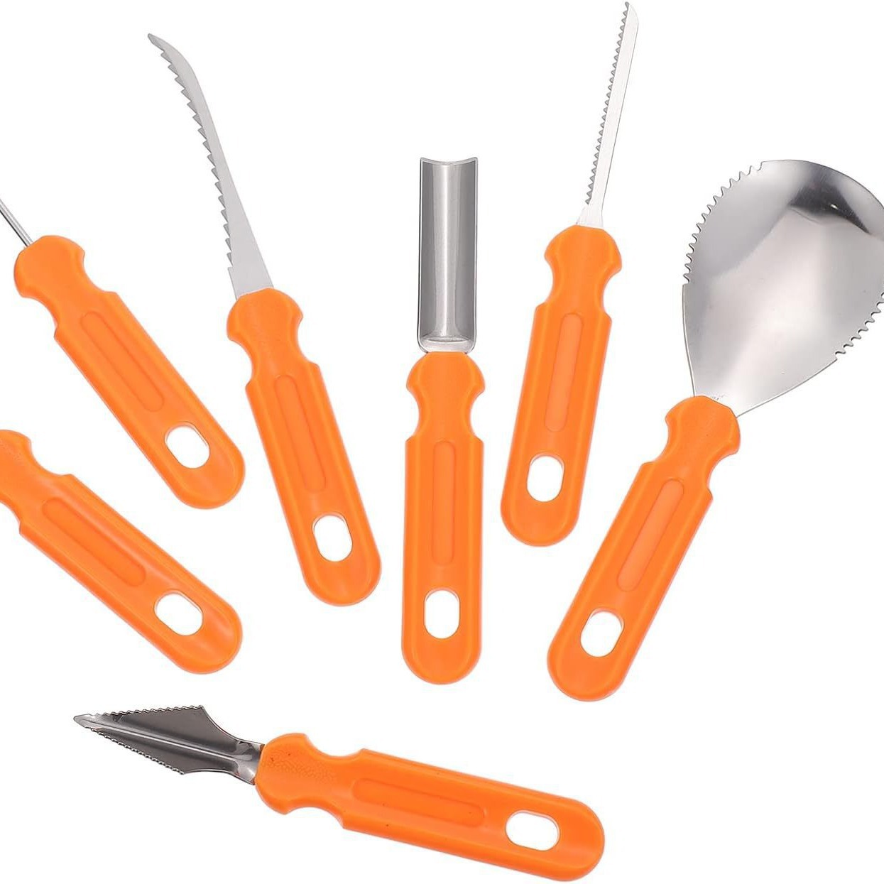 Commercial Kitchen Knife Set - 7Pcs Halloween Pumpkin Carving Set Tools