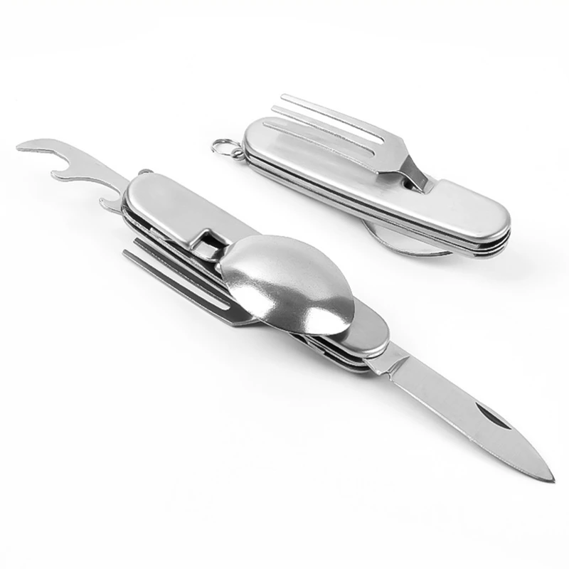 Commercial Kitchen Knife Set - Camping Tableware Set Stainless Steel Folding