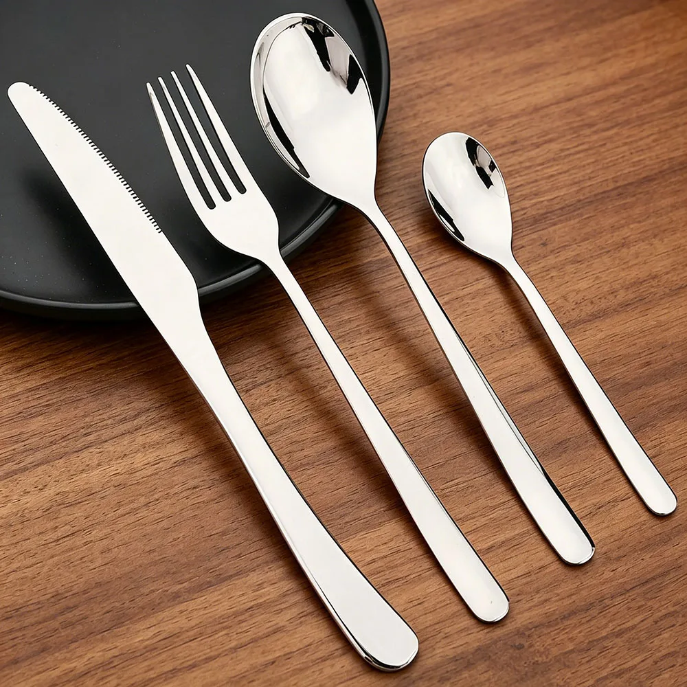 Commercial Kitchen Knife Set - 4/16/24/32Pcs Dinnerware Set Stainless Steel Cutlery