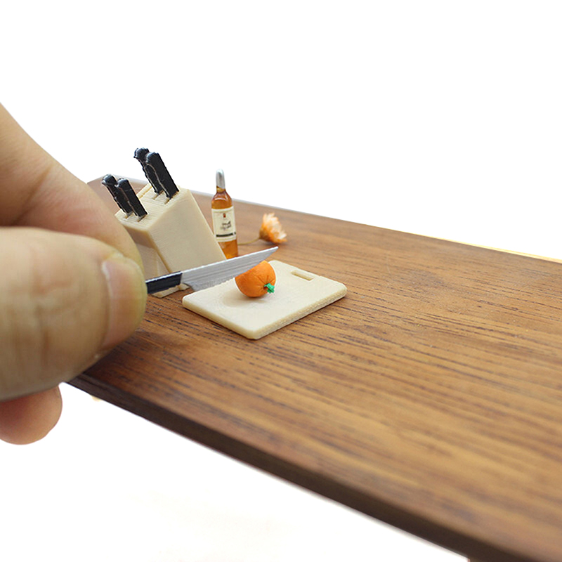 Commercial Kitchen Utensil Holder - Dollhouse Miniature Kitchen Cutting Tool Set