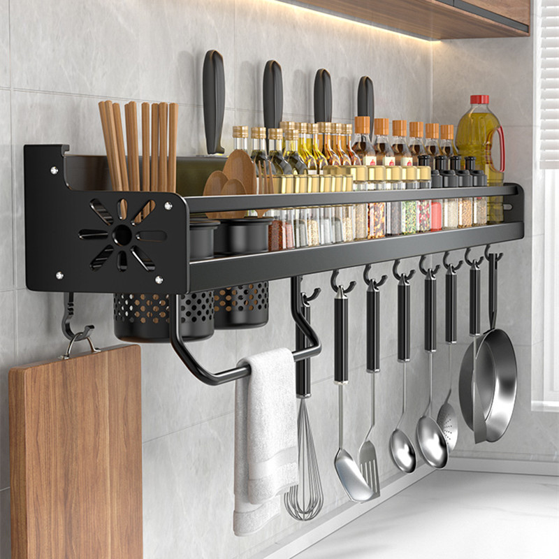 Commercial Kitchen Knife Holder - Kitchen Organizer Shelf Wall-mounted Spice Storage