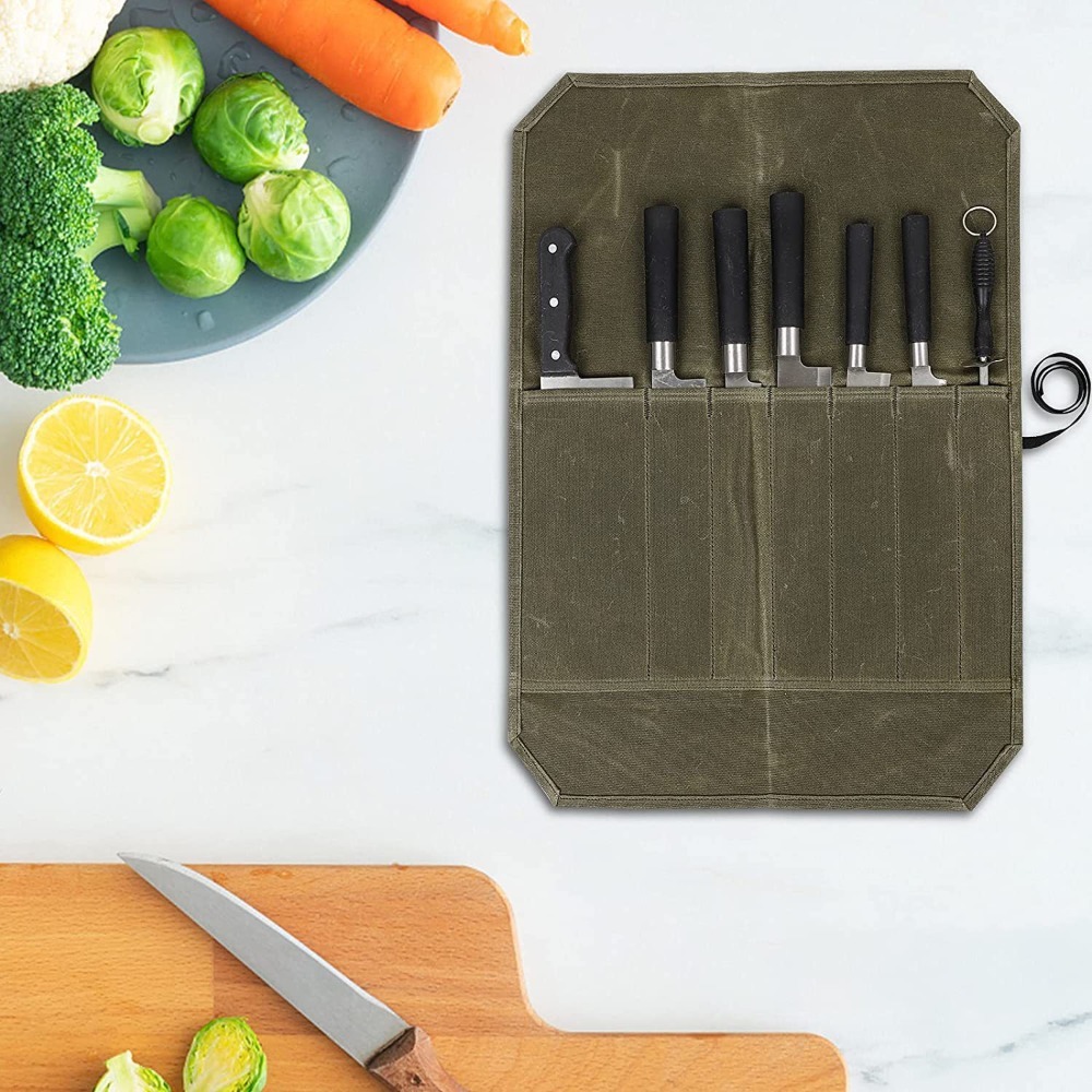 Wet Wax Canvas Knife Storage B - огляд і ціна Commercial Kitchen Knife Holder