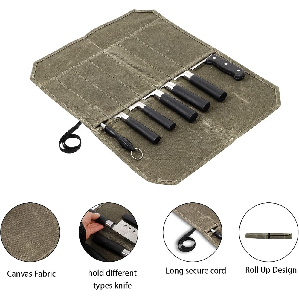 Wet Wax Canvas Knife Storage B - огляд і ціна Commercial Kitchen Knife Holder