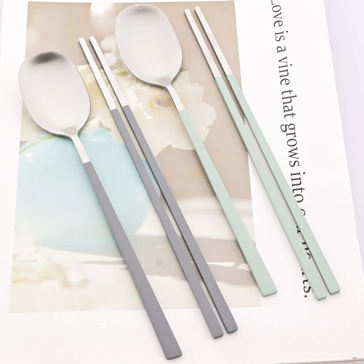 2Pcs Dinner Spoon Sushi Chopst - огляд і ціна Commercial Kitchen Knife Set