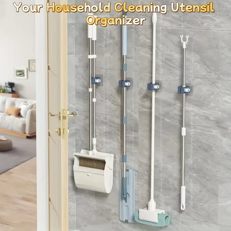 Mop Holder Self-adhesive Broom - огляд і ціна Commercial Kitchen Utensil Holder