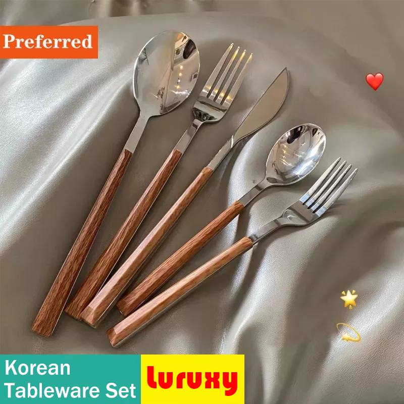Wood Handle Cutlery Set Korean - огляд і ціна Commercial Kitchen Knife Set