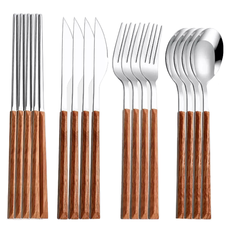 Wood Handle Cutlery Set Korean - огляд і ціна Commercial Kitchen Knife Set