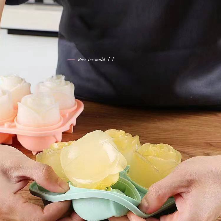 3D Rose Ice Molds 4 Holes Ice  - огляд і ціна Commercial Kitchen Utensil Holder