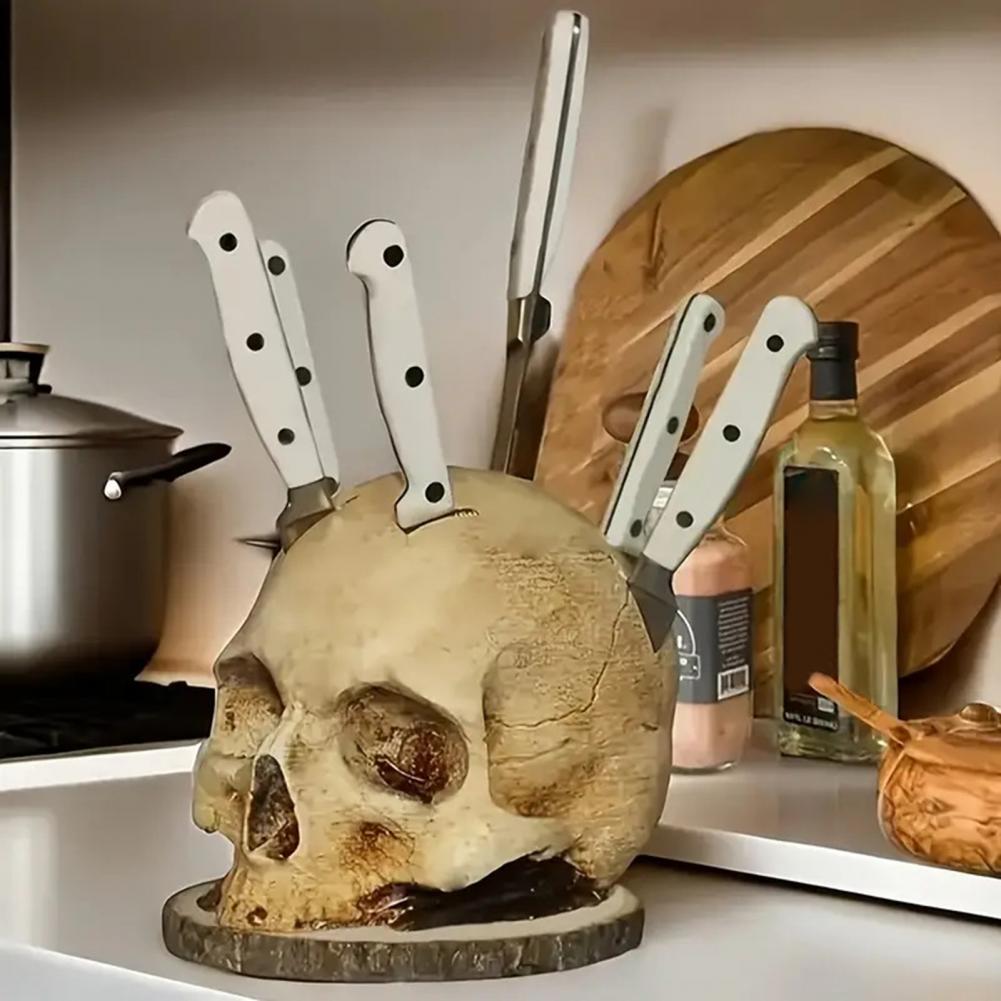 Skull-Shaped Knife Holder with - огляд і ціна Commercial Kitchen Knife Holder