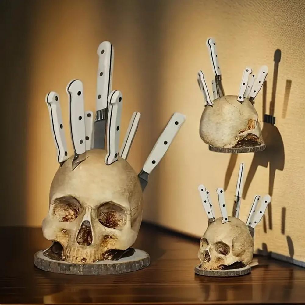Skull-Shaped Knife Holder with - огляд і ціна Commercial Kitchen Knife Holder