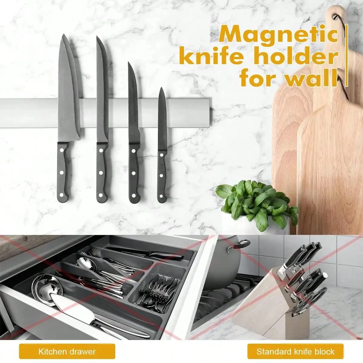 Leeseph Magnetic Knife Holder  - огляд і ціна Commercial Kitchen Knife Holder