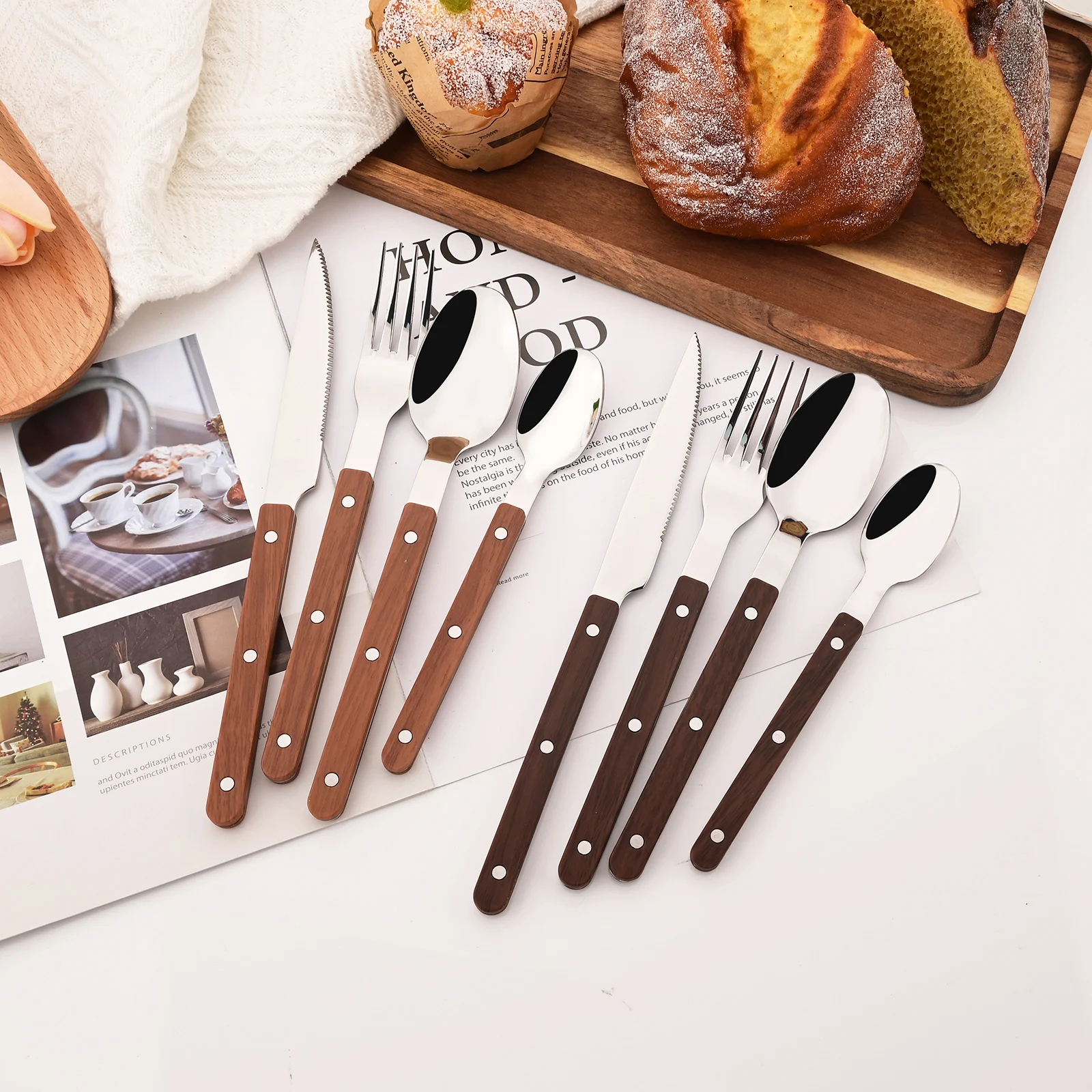 5/20Pcs Imitative Wood Silver  - огляд і ціна Commercial Kitchen Knife Set