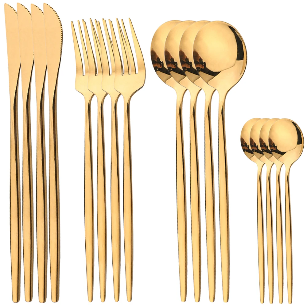 16Pcs Gold Dinnerware Stainles - огляд і ціна Commercial Kitchen Knife Set